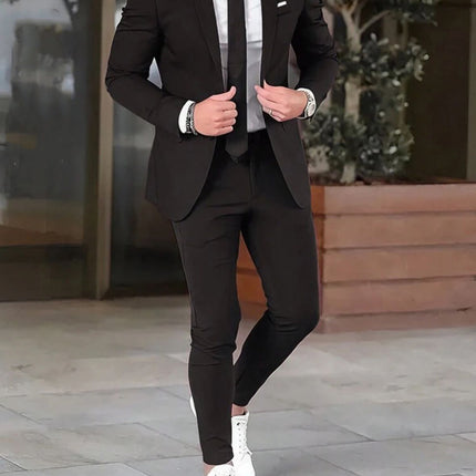 Slim-fit Pants and Coat Two-piece Suit