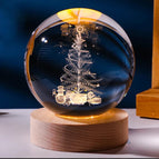 Solid Wood Lamp Holder / Tree 6cm crystal ball