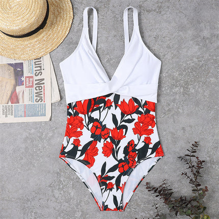 Slimming Color Matching One-piece Swimsuit