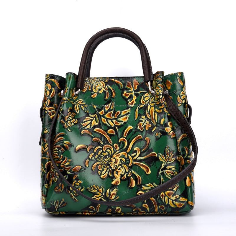 Three-dimensional Embossed Cowhide Bag