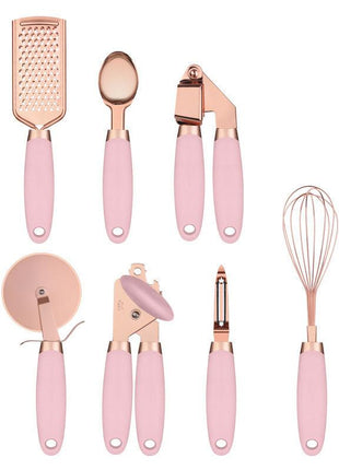 Copper Plated Set of 7 Kitchen Utensils