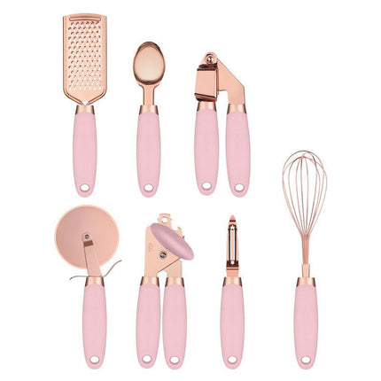 Copper Plated Set of 7 Kitchen Utensils