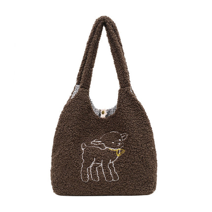 Lamb Winter Double Side Shoulder Bags