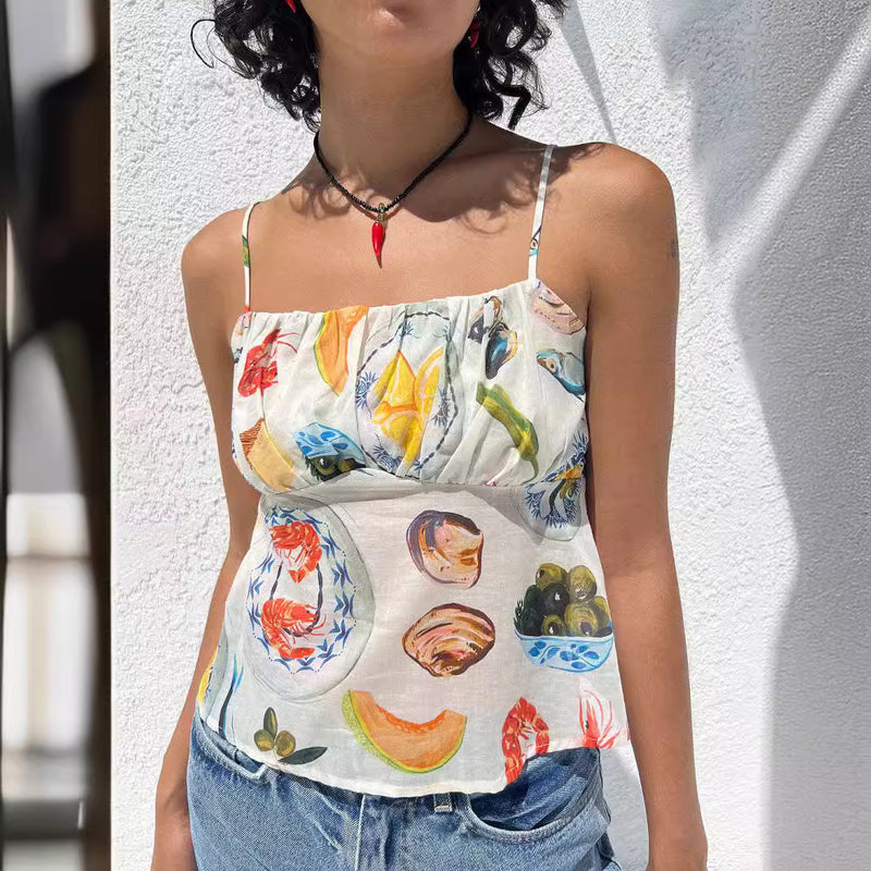 Contrast Backless Slim Fit Top