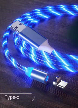 マグネット式2mケーブル マグネット急速充電 照明付きMicro USBケーブル LED