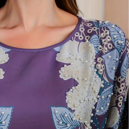 Elegant Floral Long Sleeve Dress