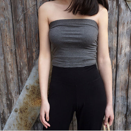 Slimming Strapless Anti-exposure Bottoming Tube Short Top