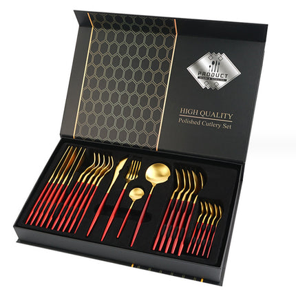 Stainless Steel Tableware 24-piece Set with Gift Box