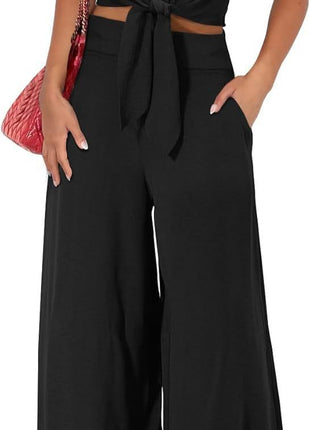 High Waist Slim-fit Wide-legged Pants Suit