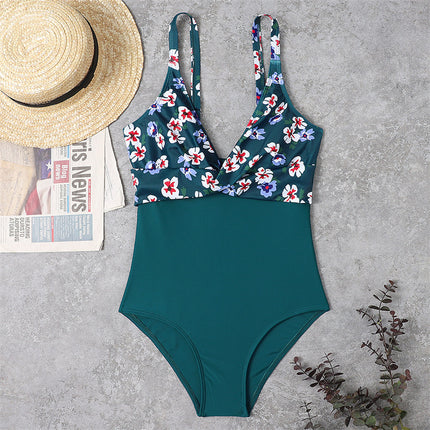 Slimming Color Matching One-piece Swimsuit