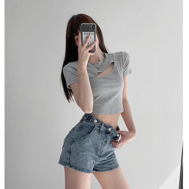 Retro Ins Street Love A-line Denim Shorts