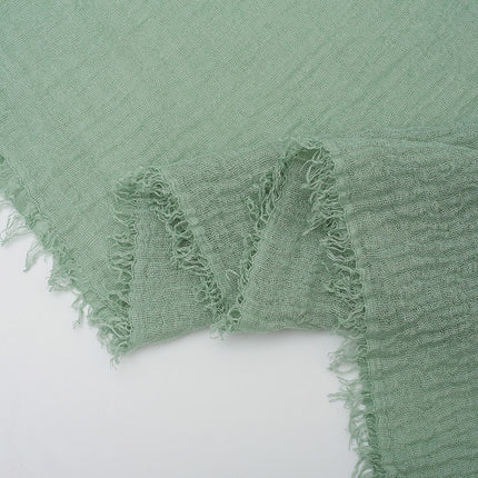 Pure Color Pleated Cotton Scarf Cotton And Linen Scarf