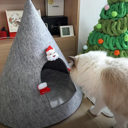 Enclosed Indoor Pet Nest DIY Christmas Tent Style