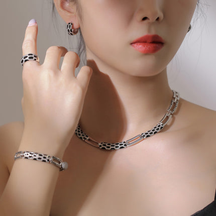 Korean Diamond Necklace, Bracelet, Ring & Earring set