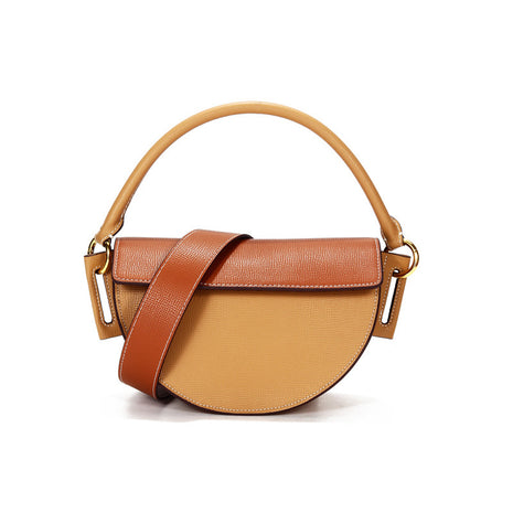 Saddle Crescent Cowhide Bag – Dumpling Shape Shoulder Handbag