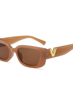 Square-Frame Clean Rim Fashion Shades Sunglasses