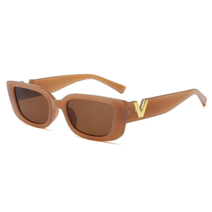 Square-Frame Clean Rim Fashion Shades Sunglasses