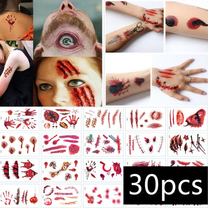 Halloween Tattoo Stickers 30 Pcs