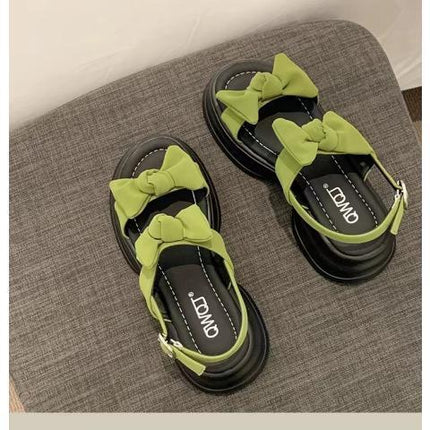 Korean-style Bow Platform Sandals