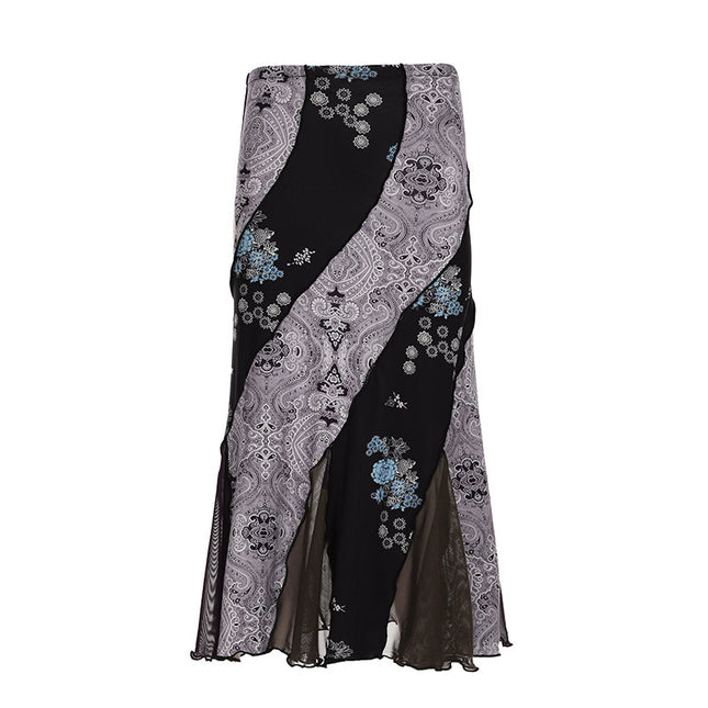 Flora Retro Style Long Skirt