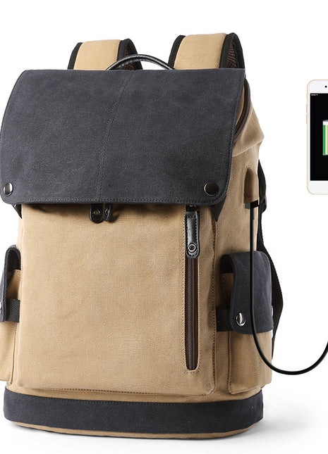 Canvas Backpack Large Capacity Student School Bag
