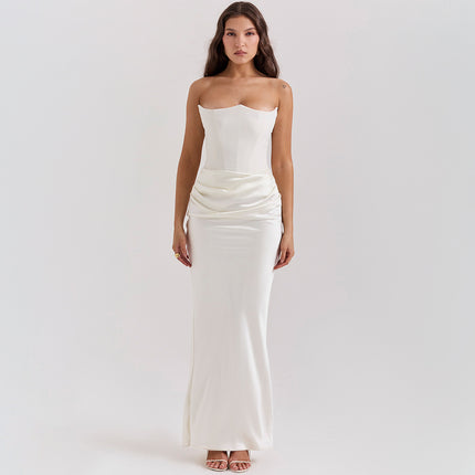 Slim Tube Top Long Bandeau Backless Party Dress