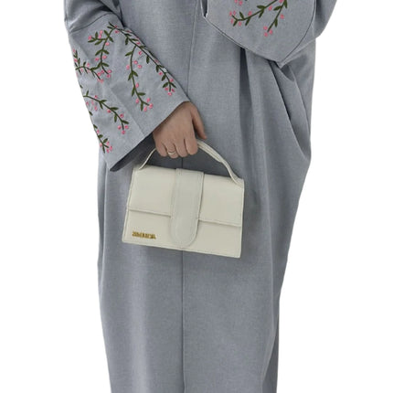 Flower Embroidered Elegant Abaya with Headscarf