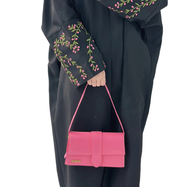 Flower Embroidered Elegant Abaya with Headscarf