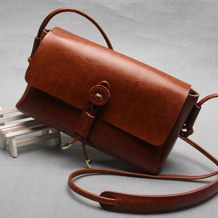 Korean Leather buttons shoulder bag