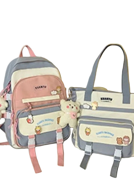 Korean Style Fashion Backpack Set | Large Capacity 2-Piece School & Handbag