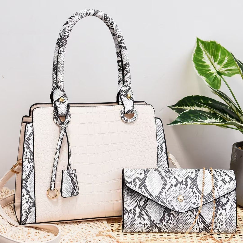 Serpentine Stitching Combination Handbag