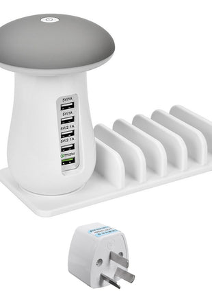 قاعدة شحن مصباح إضاءة LED على شكل فطر 5 منافذ