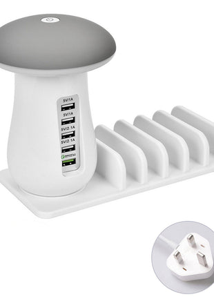 قاعدة شحن مصباح إضاءة LED على شكل فطر 5 منافذ
