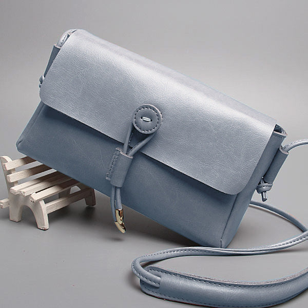 Korean Leather buttons shoulder Handbag