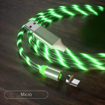 Magnetic 2-meter Cable Magnet Fast Charging Lighting Micro USB Cable LED