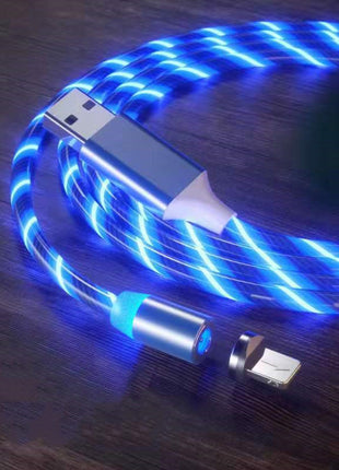 マグネット式2mケーブル マグネット急速充電 照明付きMicro USBケーブル LED