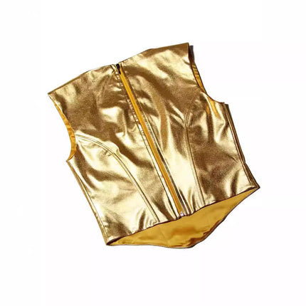 Gold -strap Slim Fishbone Short Top