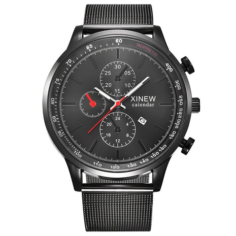 Reloj de cuarzo de acero inoxidable a la moda con fecha