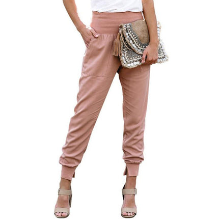 High Waist Cropped Trousers with Slits