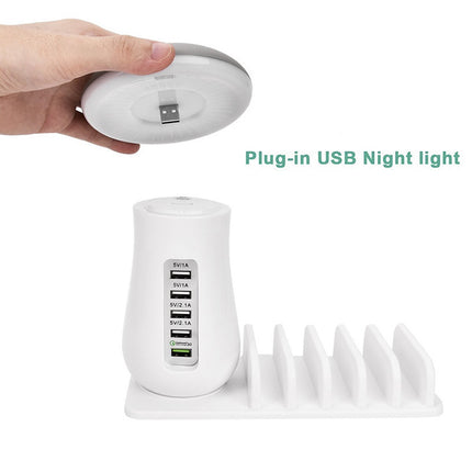 Mushroom Charging Dock Station LED Light Lamp 5-Port