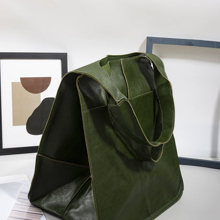 Simple Big Bag Soft Leather Shoulder Tote