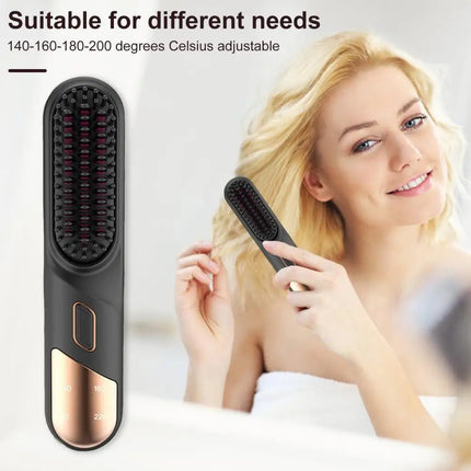 Cordless Wet & Dry Hair Straightener Brush