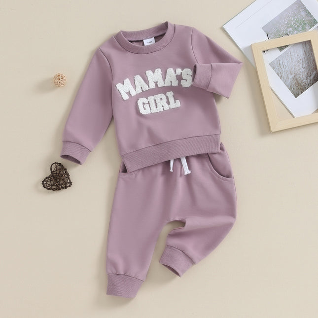 Baby Girl Cotton Blend Embroidered Sweater & Pants Set - 0-24 Months