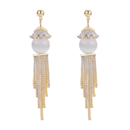 Opal Long Stud Earrings