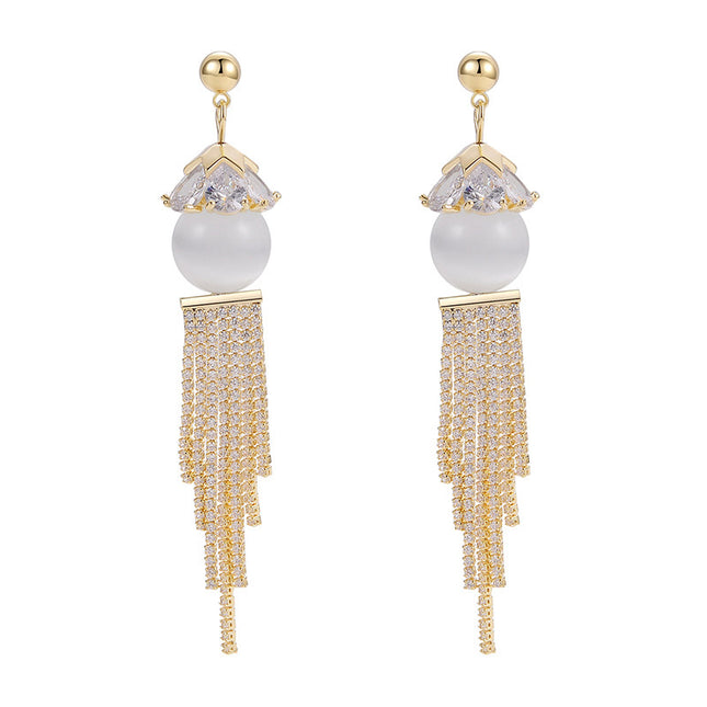 Opal Long Stud Earrings