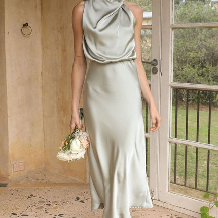 Sleeveless Halter Neck Dress