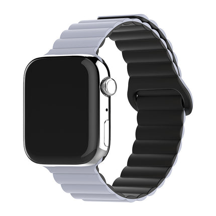 Two-color Silicone Magnetic Back Ring Buckle Band Applicable with Apple watch