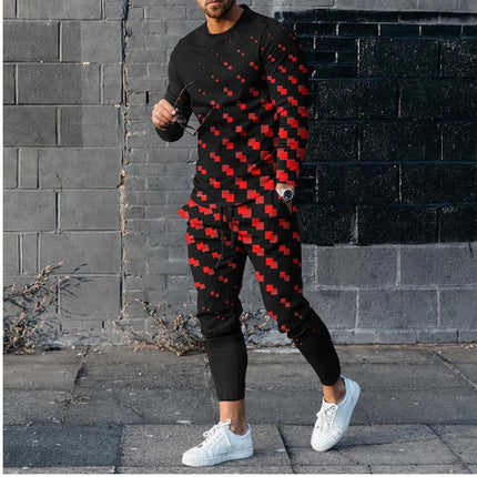 Round Neck Long Sleeve T-shirt Trousers Set