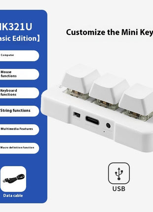 マクロプログラマブルミニPCゲーミングキーボード – 3キー USB/ワイヤレス