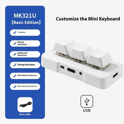 Mini PC Gaming Macro Programmable Keyboard – 3 Key USB/Wireless